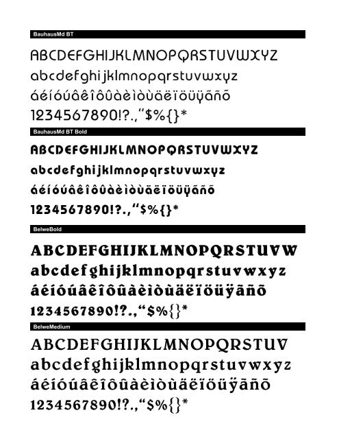 Font Booklet - Beacon Graphics