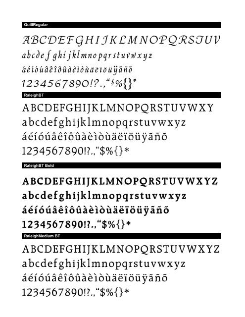 Font Booklet - Beacon Graphics