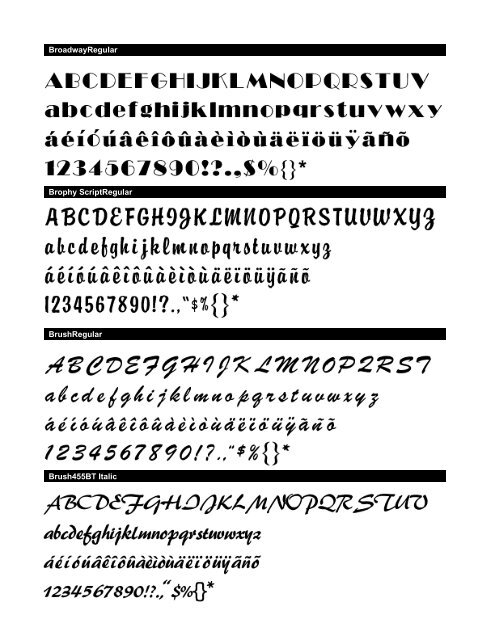 Font Booklet - Beacon Graphics