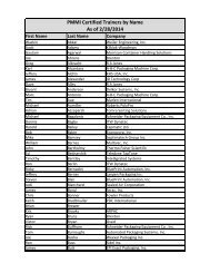 PMMI Certified Trainers by Name As of 7/31/2013