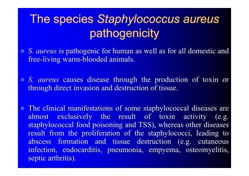 THE GENUS STAPHYLOCOCCUS - LF