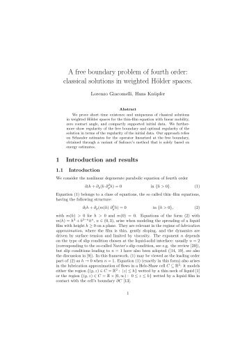 classical solutions in weighted Hölder spaces.