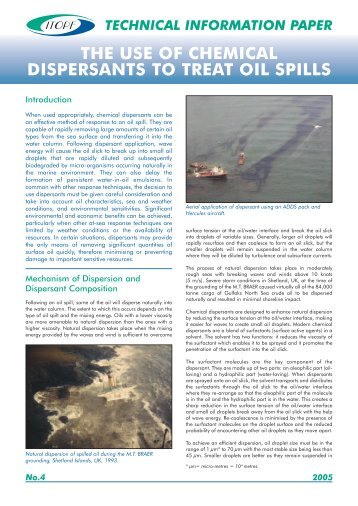 The Use of Chemical Dispersants to Treat Oil Spills - Clean ...