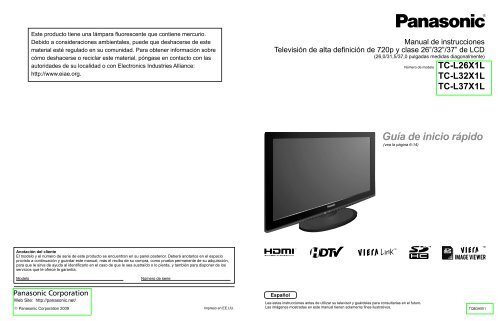 MANUAL DE USUARIO_EspaÃ±ol TC-L32X1X(es) - Panasonic