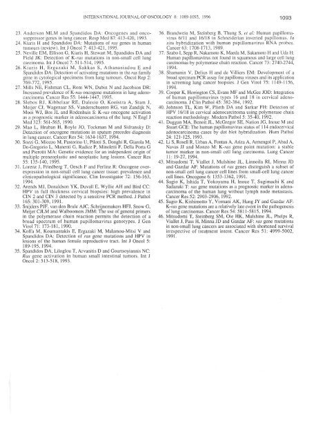 Detection of human papilloma virus (HPV) and K-ras mutations in ...