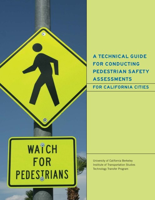 a technical guide for conducting pedestrian safety assessments