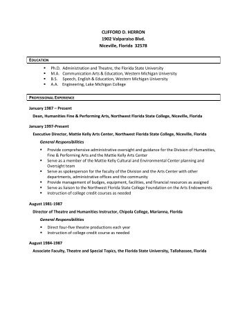 Resume - Northwest Florida State College