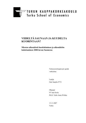 Gradu Outi Sarpila (pdf) - Nuorisotutkimusseura