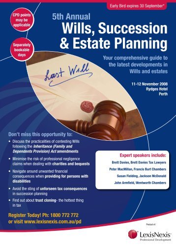 Wills, Succession & Estate Planning WA - LexisNexis