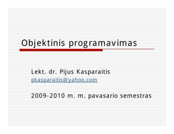 1 paskaita. 2010 02 10 Ä®vadas