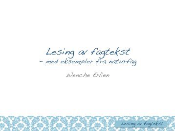 Lesing av fagtekst - Lesesenteret