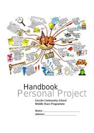 Personal Project Handbook - Lincoln Community School