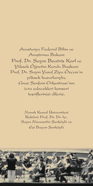 A vusturya Graz Senfoni Orkestrası - Namık Kemal Üniversitesi