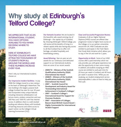 International Prospectus - Edinburgh's Telford College