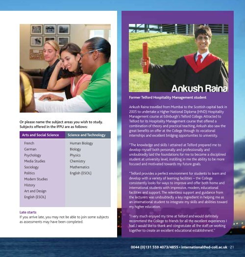 International Prospectus - Edinburgh's Telford College