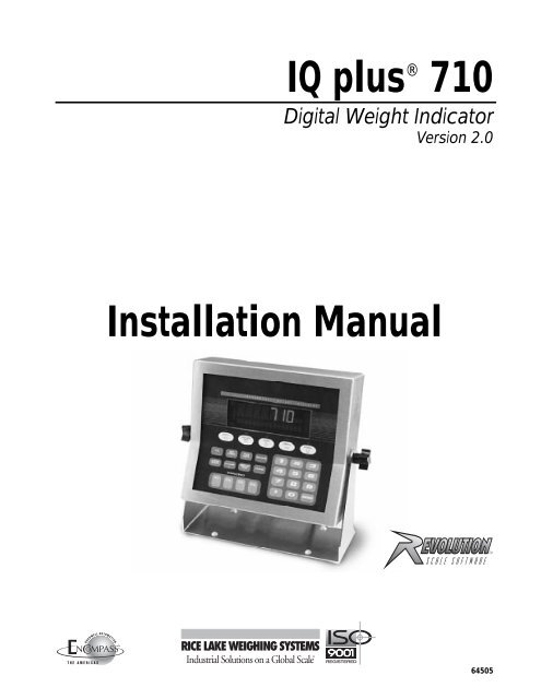Iq Plusa 710 Installation Manual Rice Lake Weighing Systems