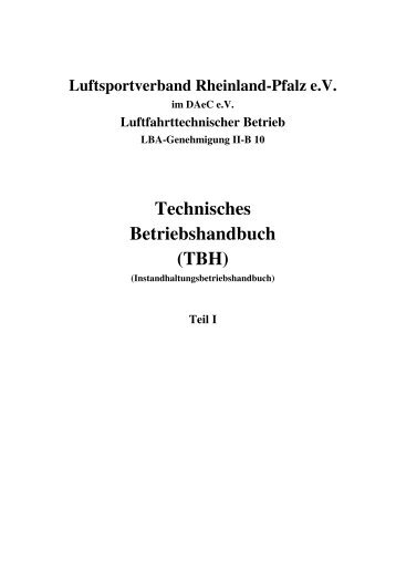 Technische Betriebshandbuch Teil 1 (PDF) - Luftsportverband ...