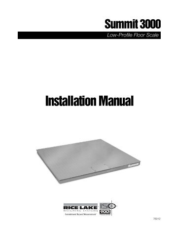 Installation Manual - Rice Lake Weighing Systems