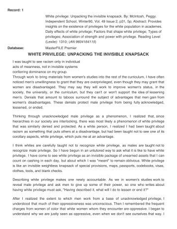 peggy mcintosh white privilege quizlet peggy mcintosh white privilege quizlet