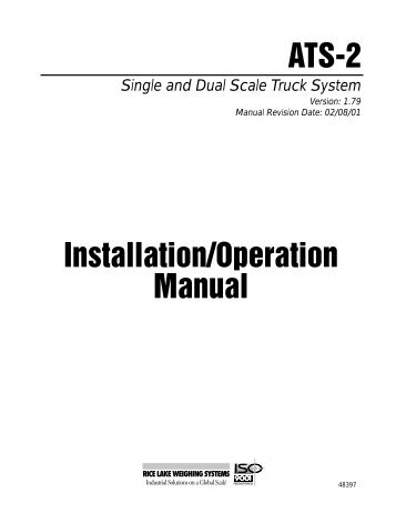 ATS-2 Installation/Operation Manual - Rice Lake Weighing Systems