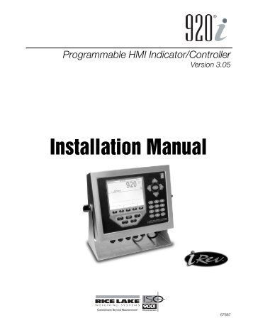 920i Installation Manual V3.05 - Rice Lake Weighing Systems