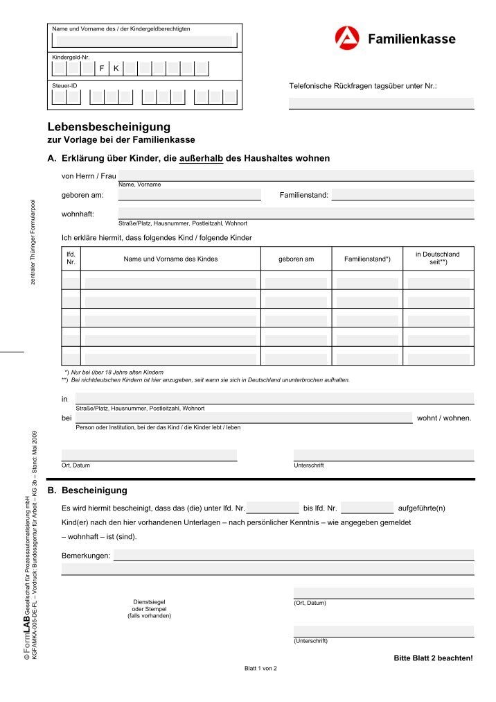 Lebensbescheinigung Magazine