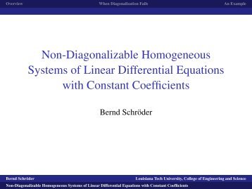 Non-Diagonalizable Homogeneous Systems of Linear Differential ...