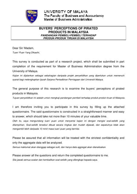 Buyers Perceptions Of Pirated Products In Malaysia Dspace