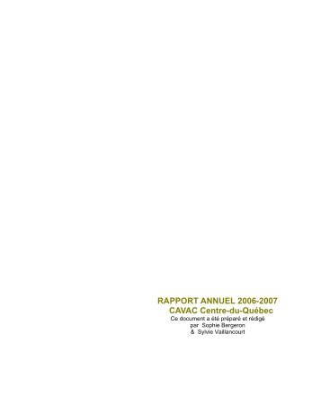 Rapport annuel 2006/2007 - Centres d'aide aux victimes d'actes ...