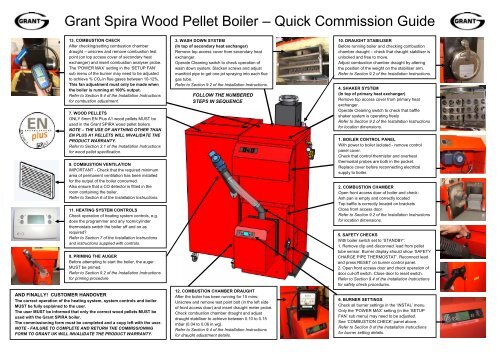 Grant Spira Wood Pellet Boiler – Quick Commission Guide - Grant UK