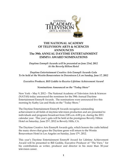 THE NATIONAL ACADEMY OF TELEVISION ARTS ... - Post Magazine