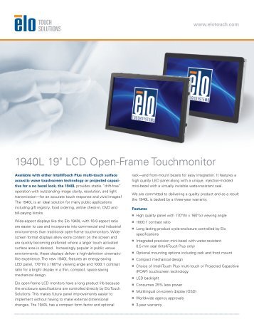 Specifications - Elo Touch Solutions