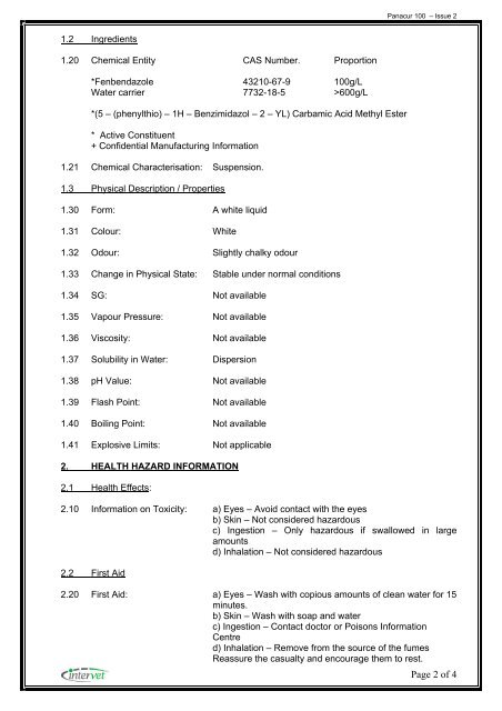 MATERIAL SAFETY DATA SHEET - Myfarmstore.co.nz