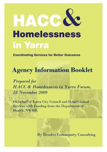 Agency Information Booklet - HomeGround Services