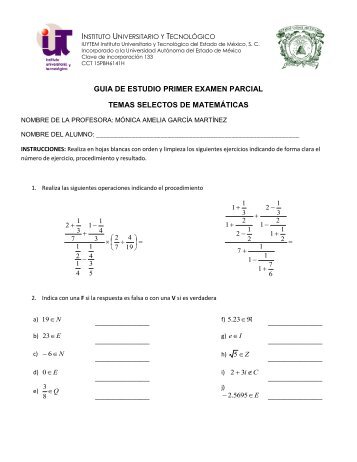 Temas Selectos de MatemÃ¡ticas - Instituto Universitario y ...