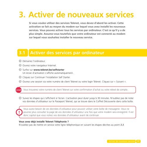 Guide Self Starter - Klantenservice - Telenet