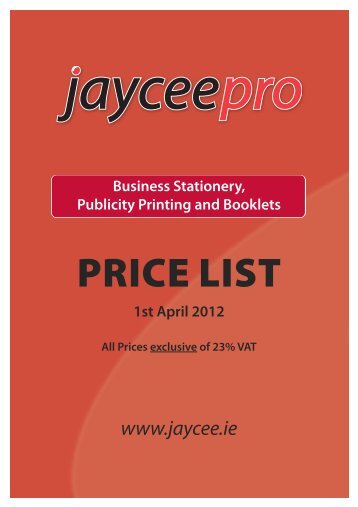 Price List - Jaycee