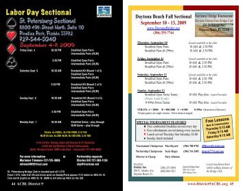 September 4-7, 2009 - ACBL District 9