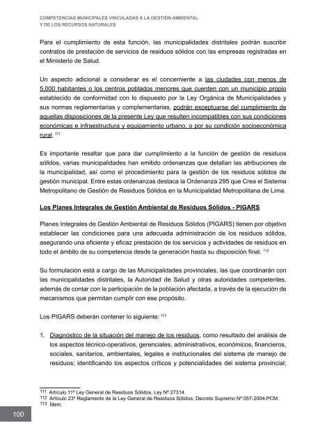Competencias municipales vinculadas a la gestión ambiental y de ...