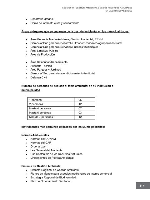 Competencias municipales vinculadas a la gestión ambiental y de ...