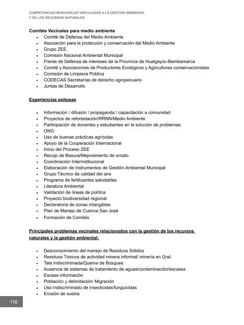 Competencias municipales vinculadas a la gestión ambiental y de ...