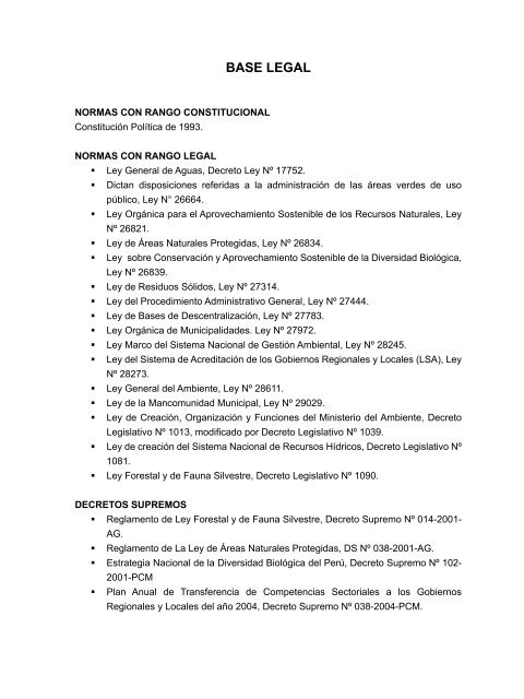 Competencias municipales vinculadas a la gestión ambiental y de ...