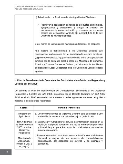 Competencias municipales vinculadas a la gestión ambiental y de ...