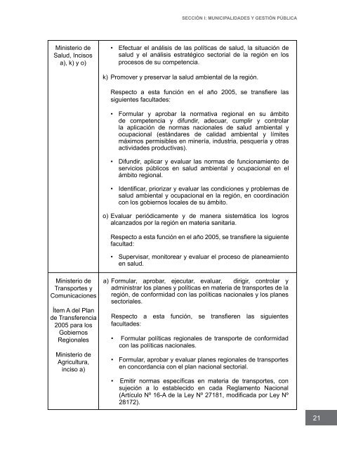 Competencias municipales vinculadas a la gestión ambiental y de ...
