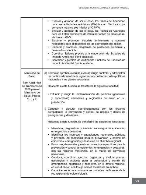 Competencias municipales vinculadas a la gestión ambiental y de ...