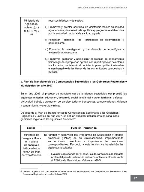 Competencias municipales vinculadas a la gestión ambiental y de ...