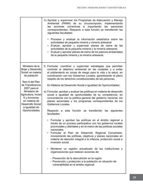 Competencias municipales vinculadas a la gestión ambiental y de ...