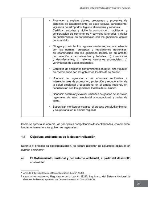 Competencias municipales vinculadas a la gestión ambiental y de ...