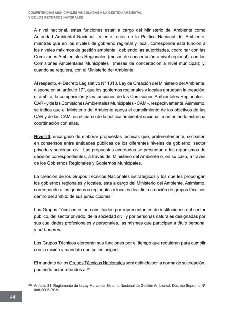 Competencias municipales vinculadas a la gestión ambiental y de ...