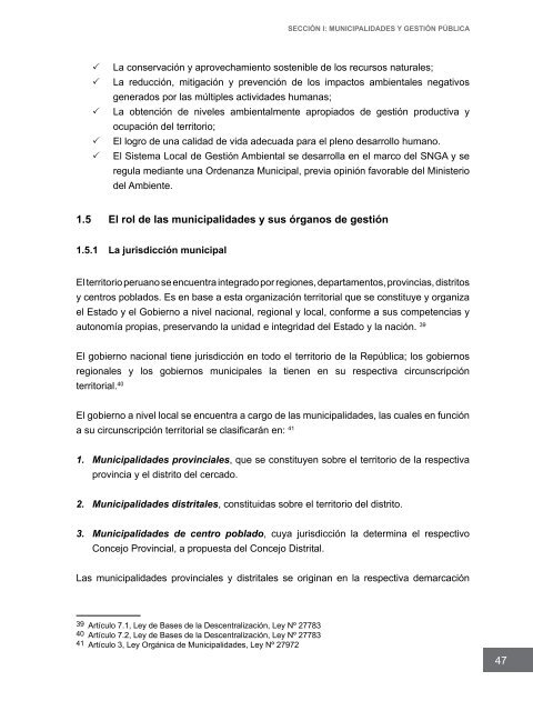 Competencias municipales vinculadas a la gestión ambiental y de ...